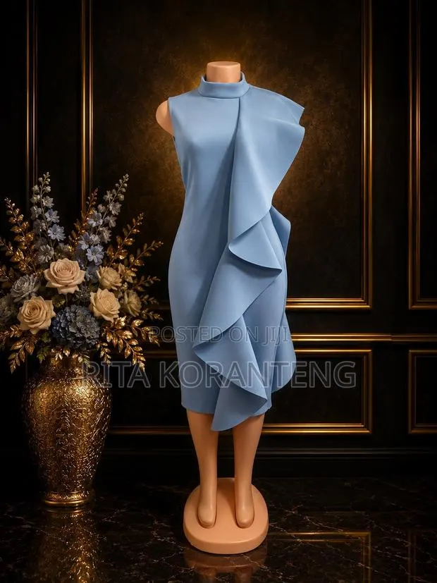 UK Sky Blue Ruffle Dress · Photo 1