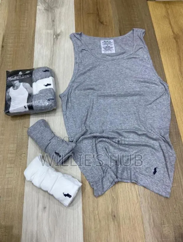 Ash/Black/White Polo Singlet · Photo 1