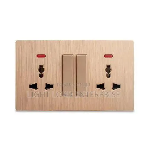 Child Protection Grey /Gold Socket and Switches · Photo 1